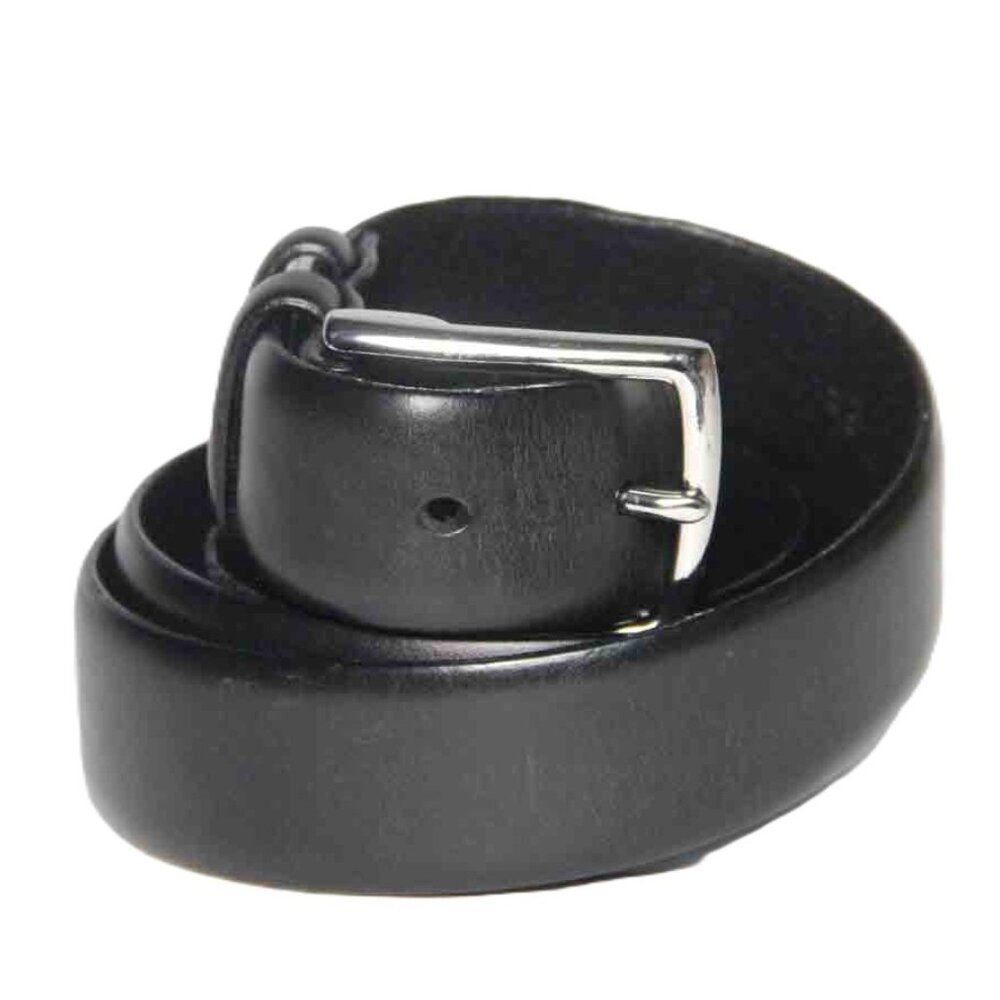 Vintage Polo Ralph Lauren Black Leather Belt Silver Buckle Men's Size 40